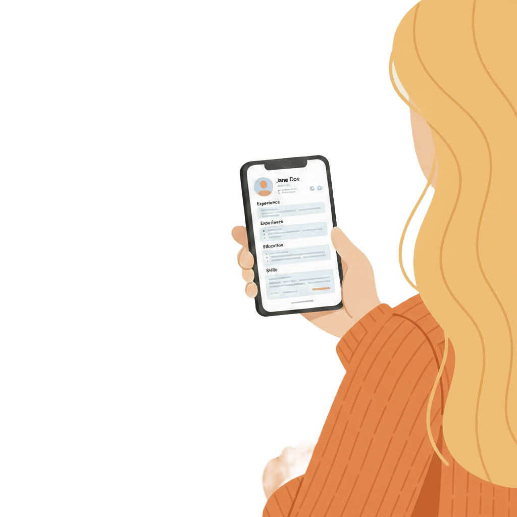 Alice uploads her resume on Whileresume